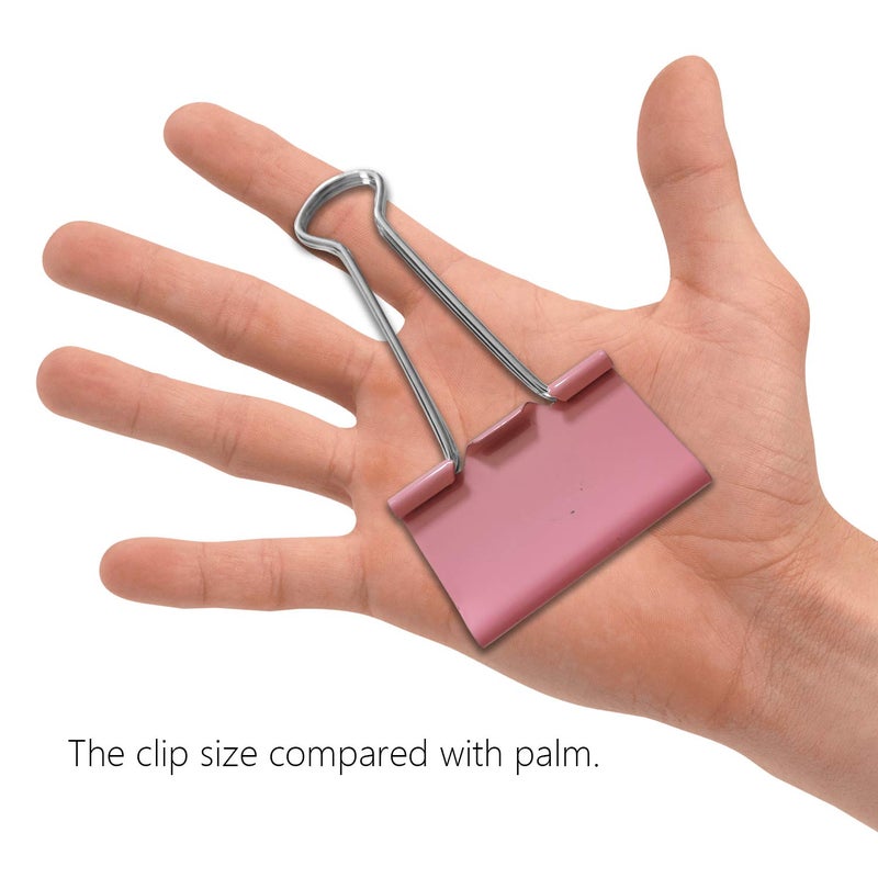 nctinystore Large Binder Clips Pink Color 2" / 2 inches / 50 mm a Little bit Scratch Jumbo (Huge) Paper Clips (6 PCS, Pink) - Image 3